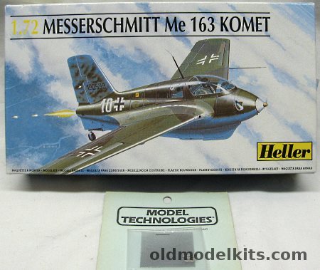 Heller 1/72 Me-163 Komet (Comet) with Model Technologies PE Sets - With Ground Trolley- B-1a from 2/JG400 or red B-0-V41 from Erprobungskommando 16, 80237 plastic model kit